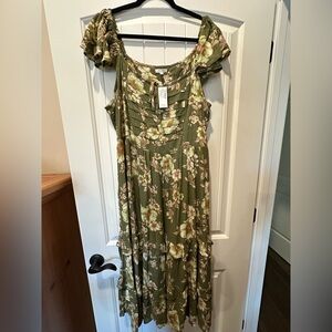 Maurices Olive Floral Dress